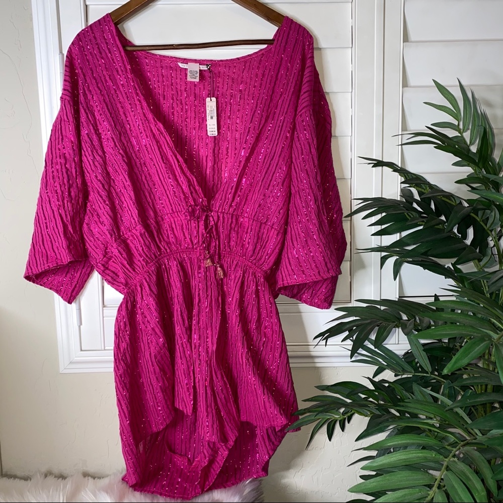 Victoria’s Secret Shine Pink Stripe Romper - Picture 2 of 6